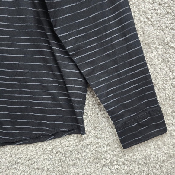 Ike Behar Shirt Mens XL Black Stripe Button Up Long Sleeve Office Staple Classic - Picture 3 of 13